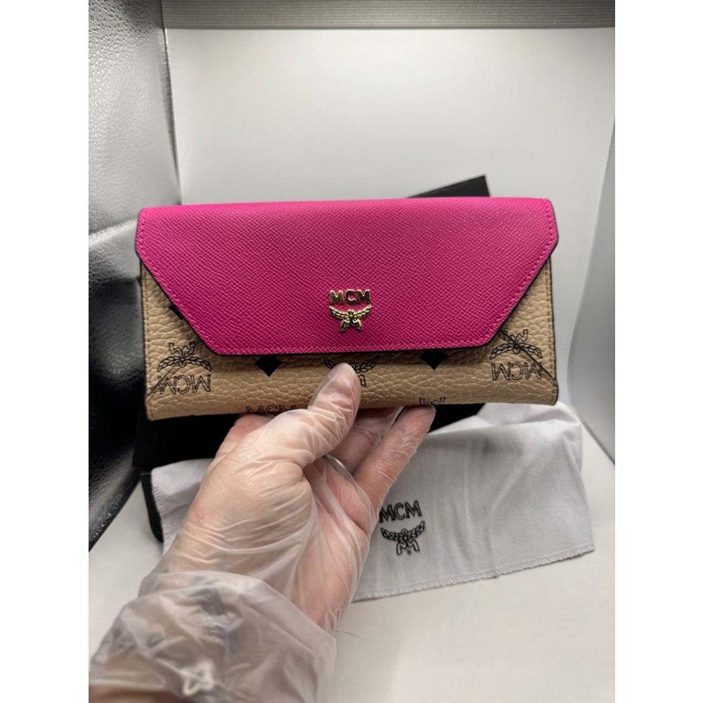 Women's MCM Wallet Pink Beige